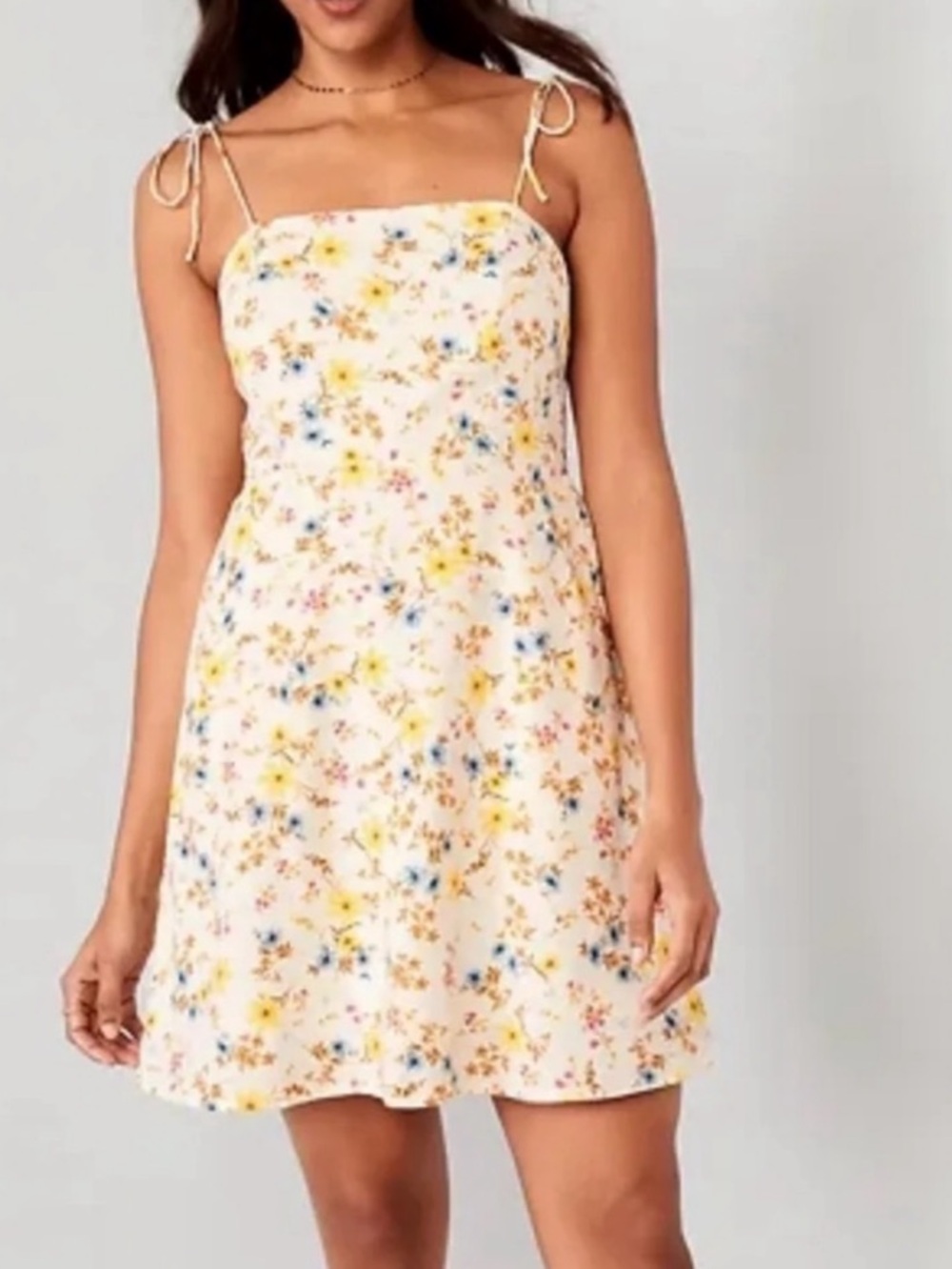 Old Navy Fit & Flare Tie-Strap Linen-Blend Mini Dress Floral Mini Dress